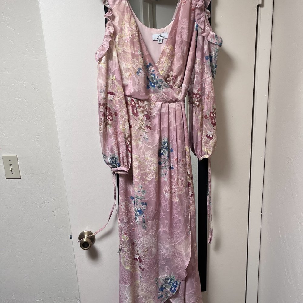 We Are Kindred Hayley Frill Cold Shoulder Pink Floral Dress - Picture 3 of 5